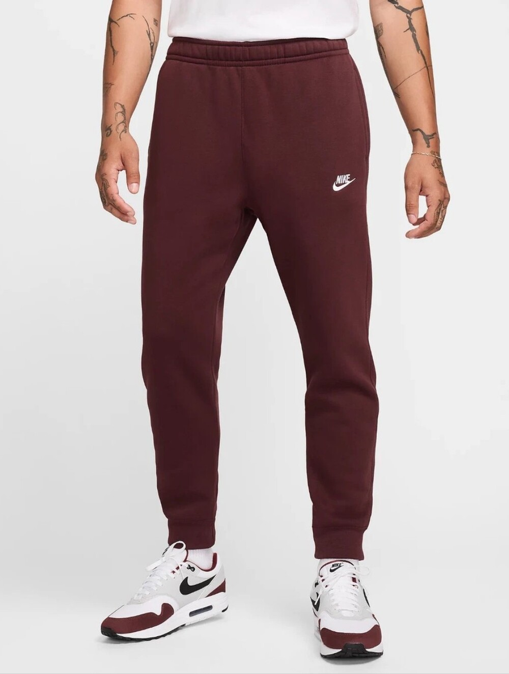 Nike Men's Maroon Tapered Fleece Joggers